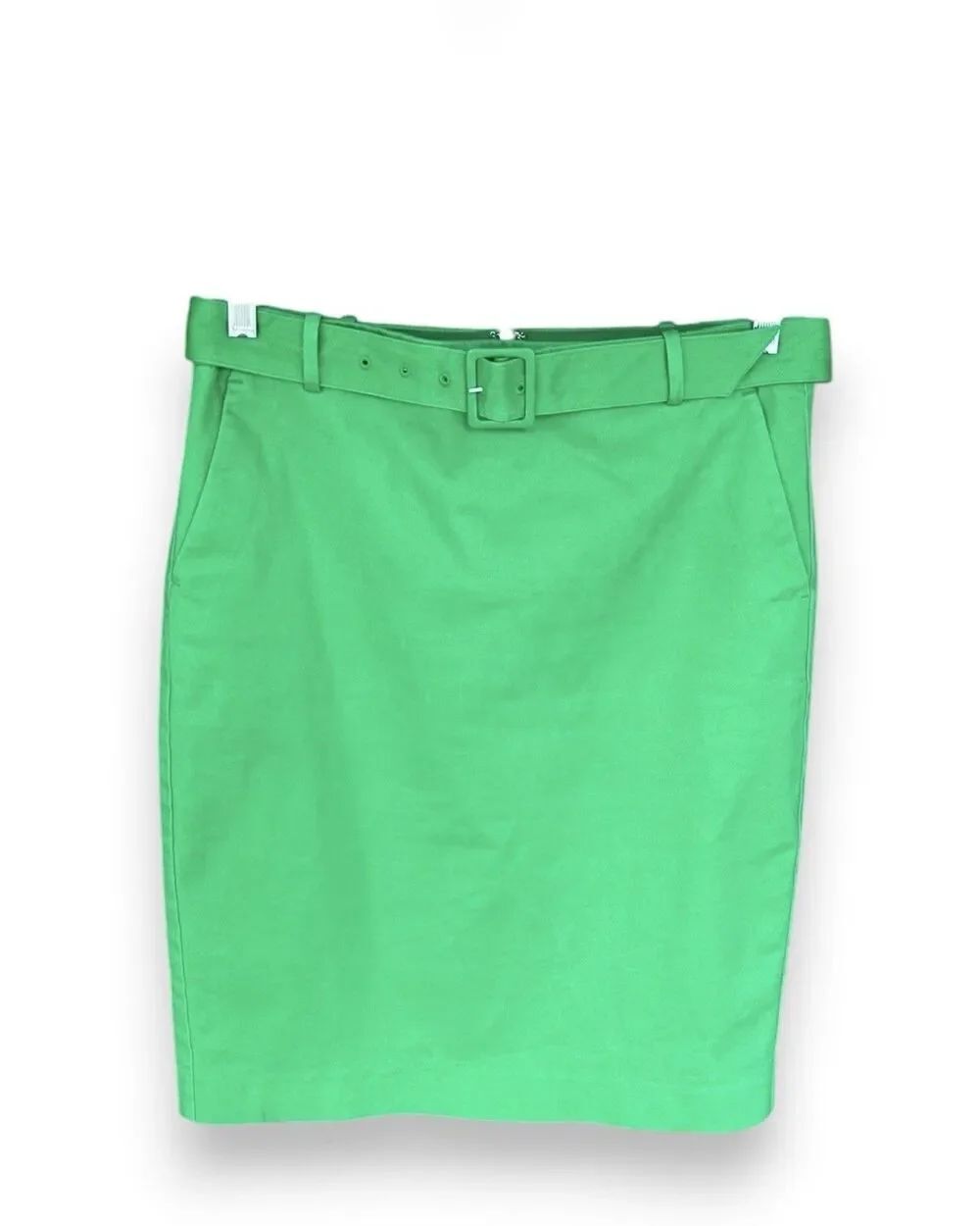 J. Crew Kelly Green Pencil Skirt Size 6 Matching Belt